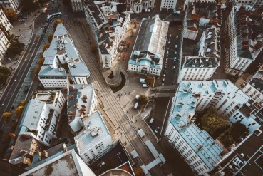 Vue aérienne de la ville de nantes